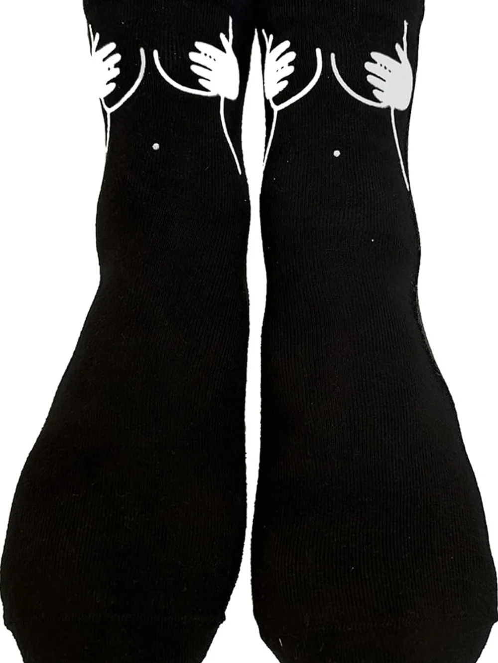 Unisex Black Novelty I Want World Peace Crew Socks with Graphic Print